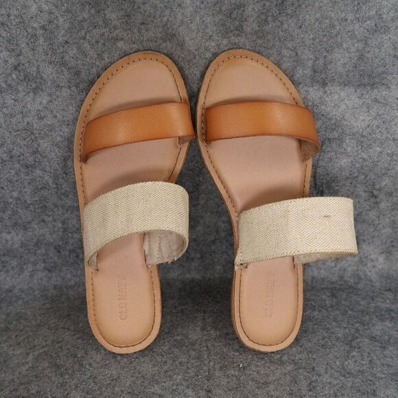 Old Navy Shoes Womens 7.5 Sandal Casual Slide Double Strap Totally Natural Flats - Picture 6 of 13